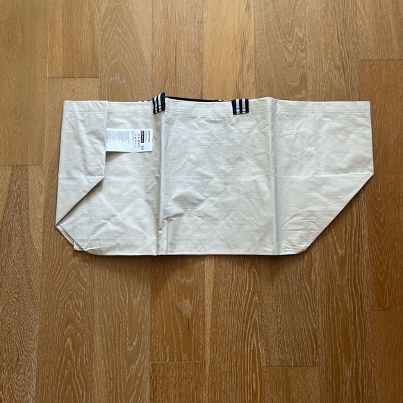 IKEA Cream Tote with Black Striped Handles - Picture 4 of 5